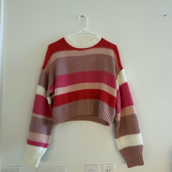SHEIN Sweaters - SHEIN Colorful Striped Crew Neck Sweater
